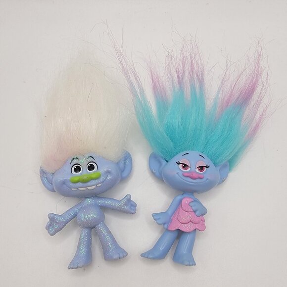 Trolls 2015 Dolls Figure Lot of‎ 2 DreamWorks Figurines - Picture 1 of 6